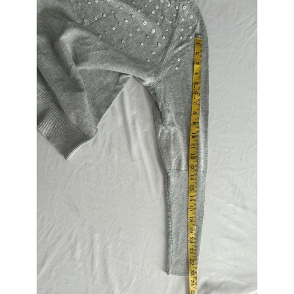 Sundance Sequin Pullover Sweater Womens Size XS Gray Classic Preppy - Picture 7 of 7